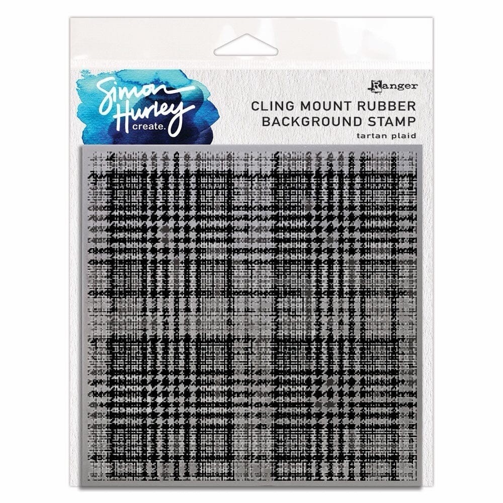 Simon Hurley‎ create. Cling Rubber Background Stamp Tartan Plaid